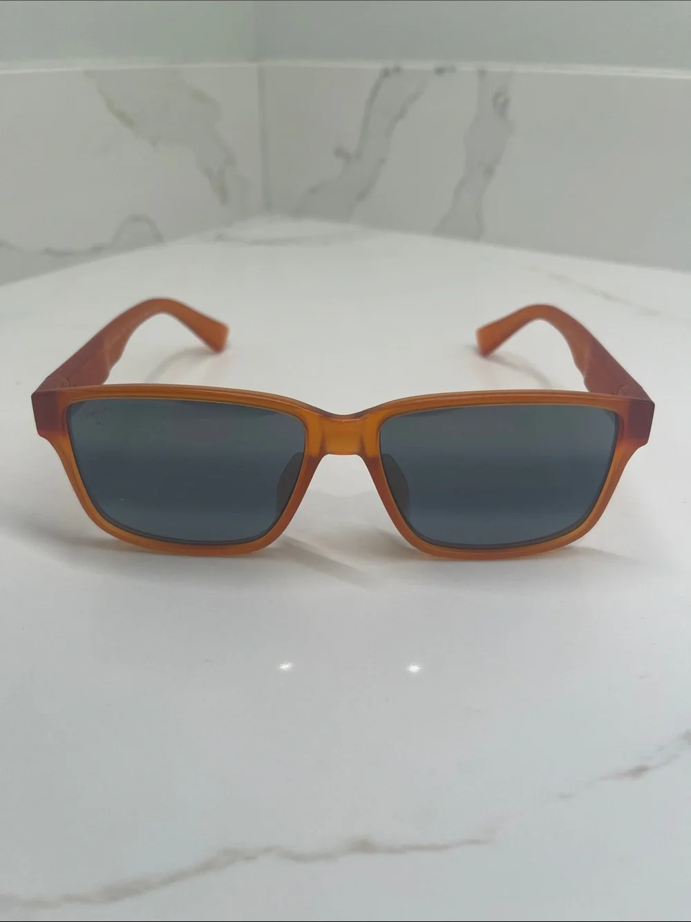 Maui Jim Kuniahi AF Sunglasses in Matte Transparent Orange with Case and Cloth